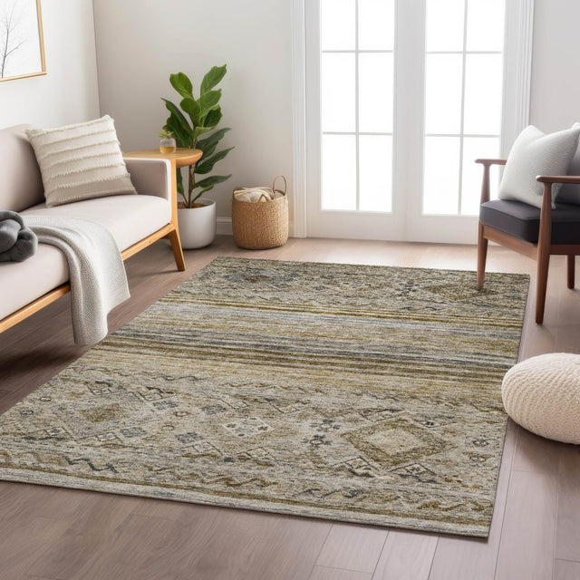 Dalyn Karaj KJ4 Brown Rug shown in a room