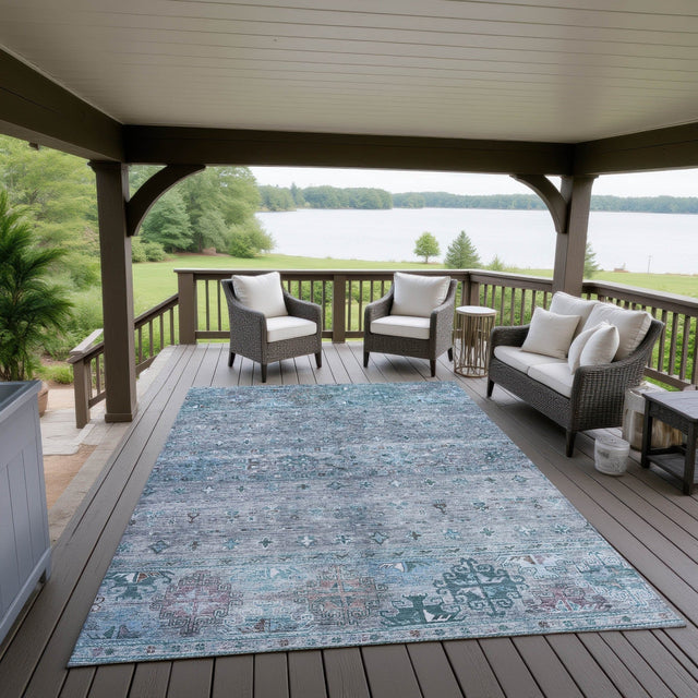Dalyn Karaj KJ5 Blue Rug outdoor lifestyle image