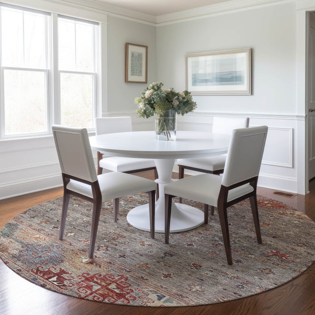 Dalyn Karaj KJ5 Gray Rug shown in a room