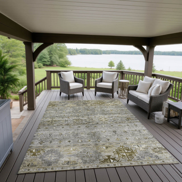Dalyn Karaj KJ5 Pewter Rug outdoor lifestyle image