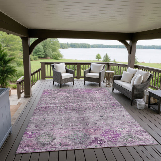 Dalyn Karaj KJ5 Purple Rug outdoor lifestyle image