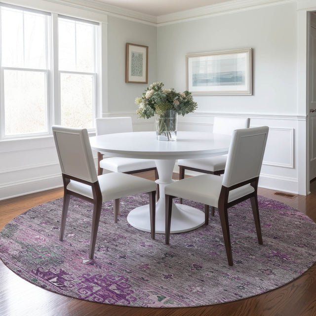 Dalyn Karaj KJ5 Purple Rug shown in a room