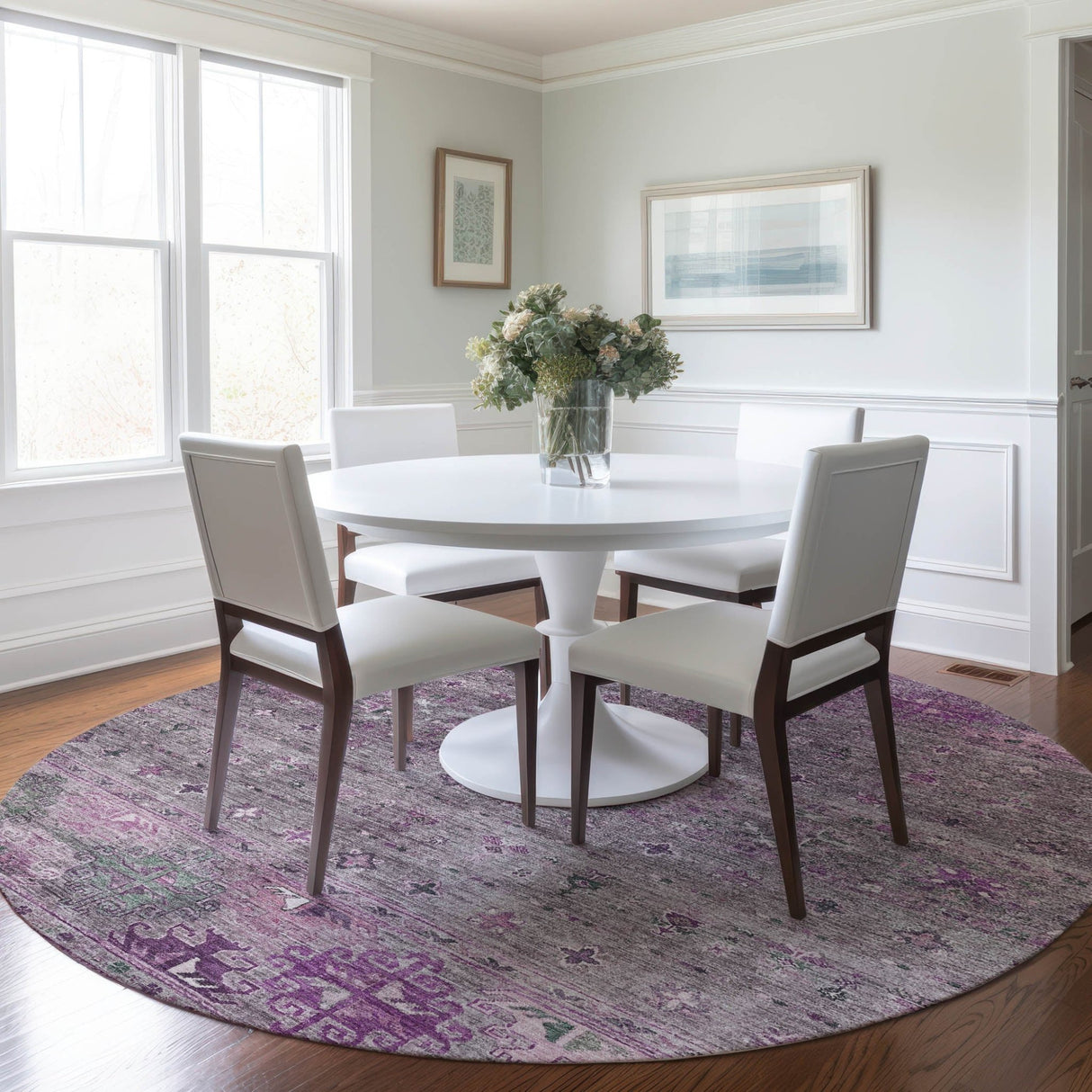Dalyn Karaj KJ5 Purple Rug shown in a room