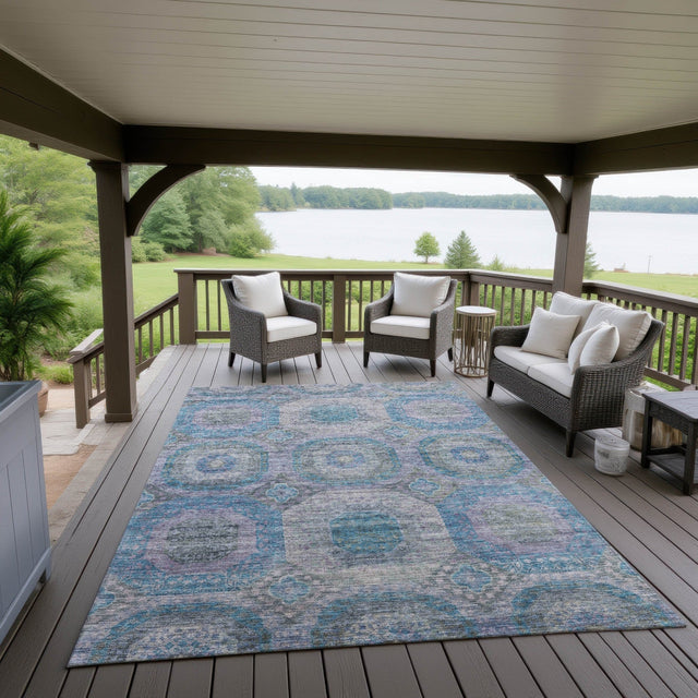 Dalyn Karaj KJ6 Blue Rug outdoor lifestyle image