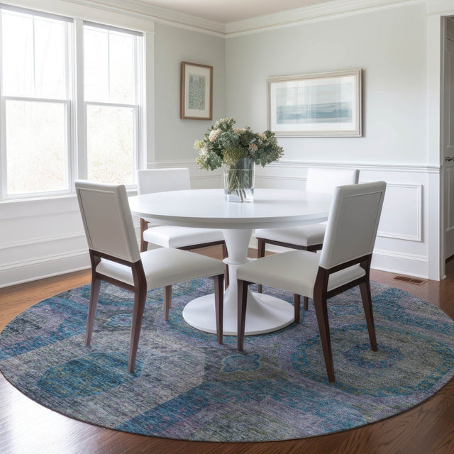 Dalyn Karaj KJ6 Blue Rug shown in a room
