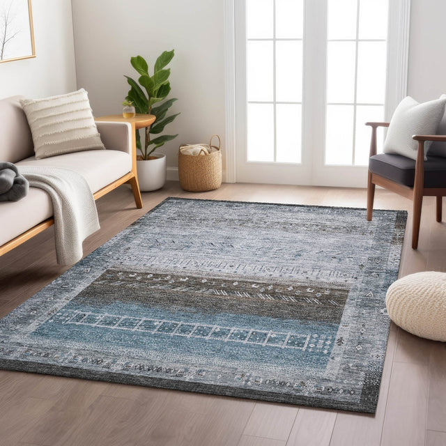 Dalyn Karaj KJ7 Blue Rug shown in a room