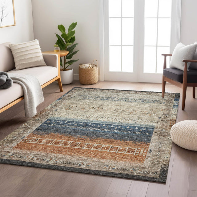 Dalyn Karaj KJ7 Brown Rug shown in a room