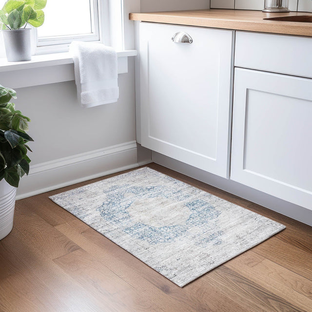 Dalyn Karaj KJ8 Blue Rug shown in a room