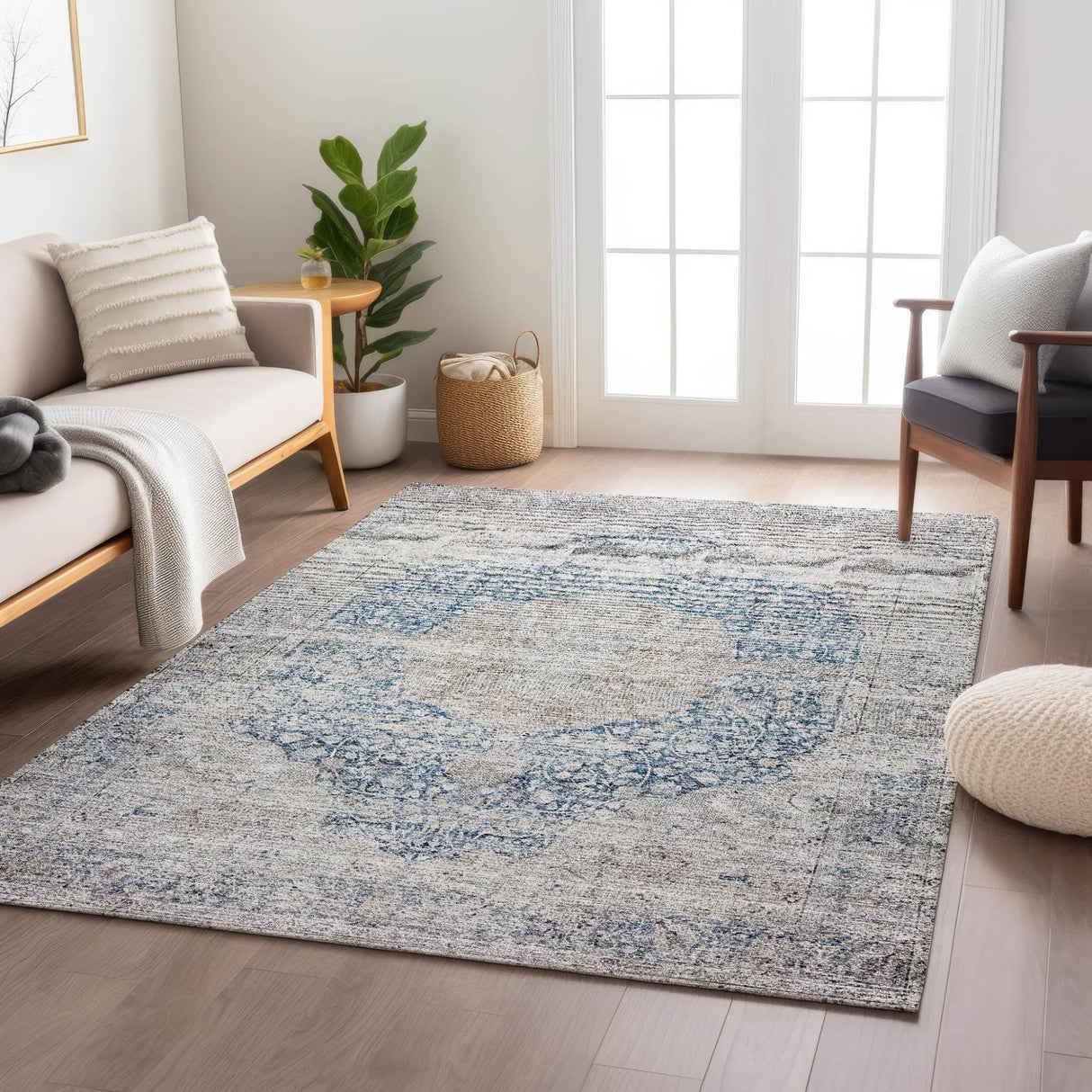 Dalyn Karaj KJ8 Blue Rug shown in a room