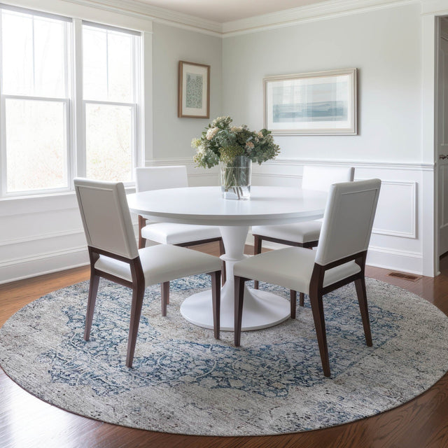 Dalyn Karaj KJ8 Blue Rug shown in a room