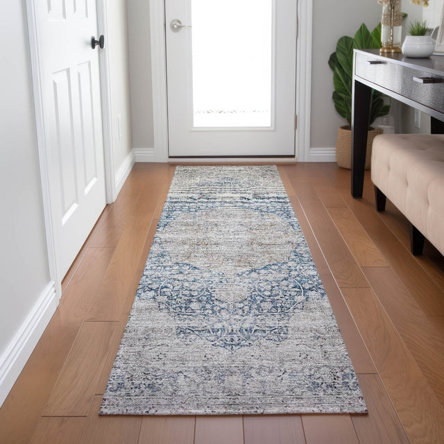 Dalyn Karaj KJ8 Blue Rug shown in a room