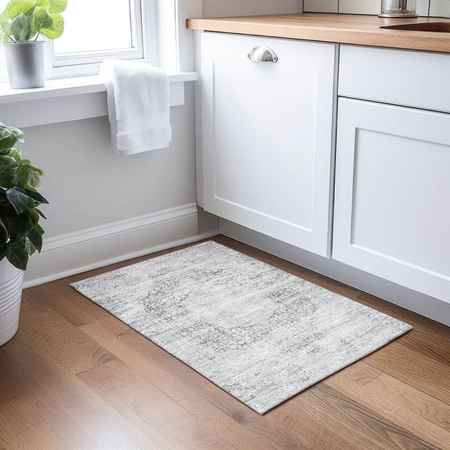 Dalyn Karaj KJ8 Gray Rug shown in a room