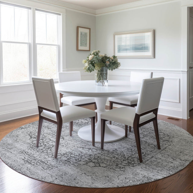 Dalyn Karaj KJ8 Gray Rug shown in a room