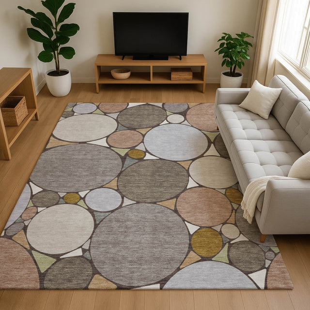 Dalyn Kenner KN1 Taupe Rug shown in a room