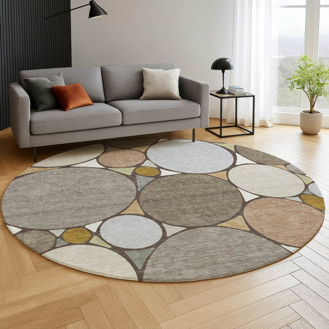 Dalyn Kenner KN1 Taupe Rug shown in a room