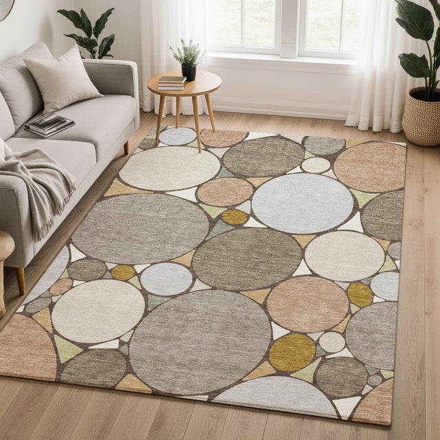 Dalyn Kenner KN1 Taupe Rug shown in a room
