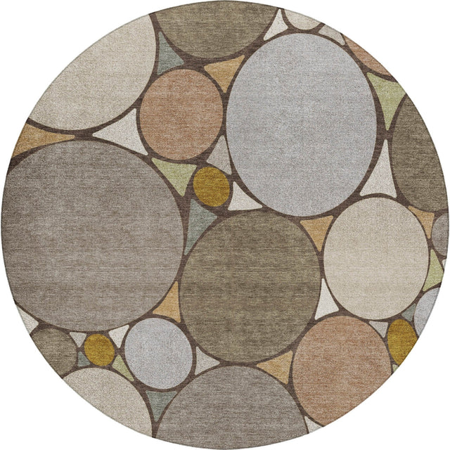 Dalyn Kenner KN1 Taupe Rug round rug