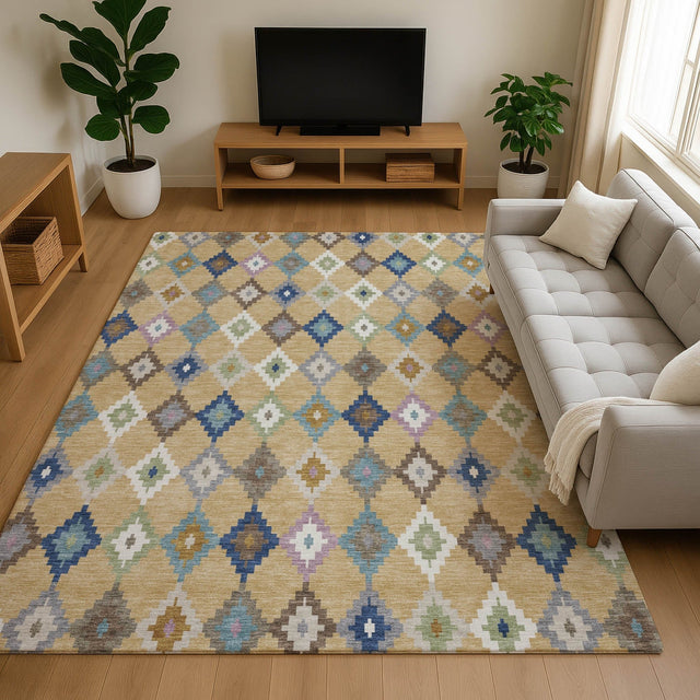 Dalyn Kenner KN10 Gold Rug shown in a room