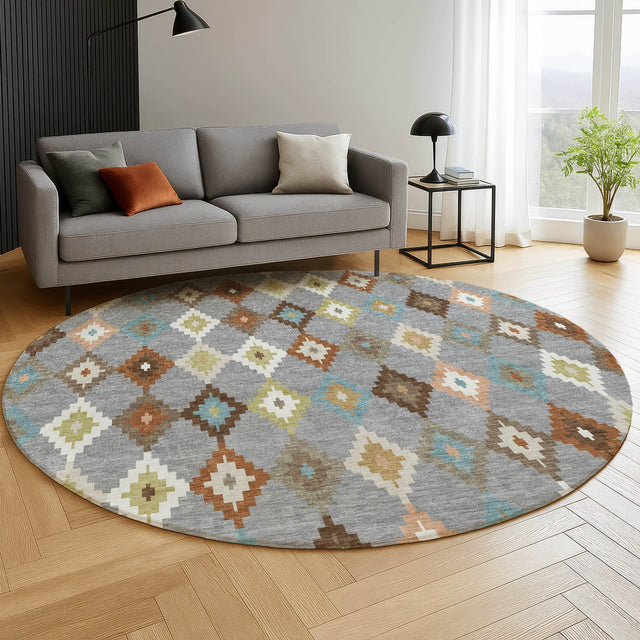 Dalyn Kenner KN10 Gray Rug shown in a room