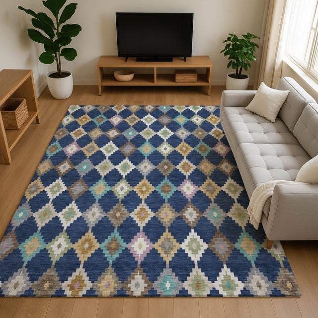Dalyn Kenner KN10 Navy Rug shown in a room
