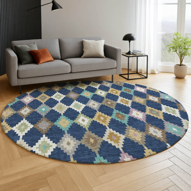 Dalyn Kenner KN10 Navy Rug shown in a room