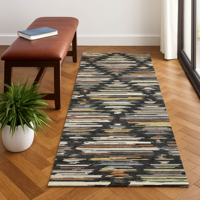 Dalyn Kenner KN2 Black Rug shown in a room