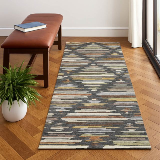 Dalyn Kenner KN2 Charcoal Rug shown in a room