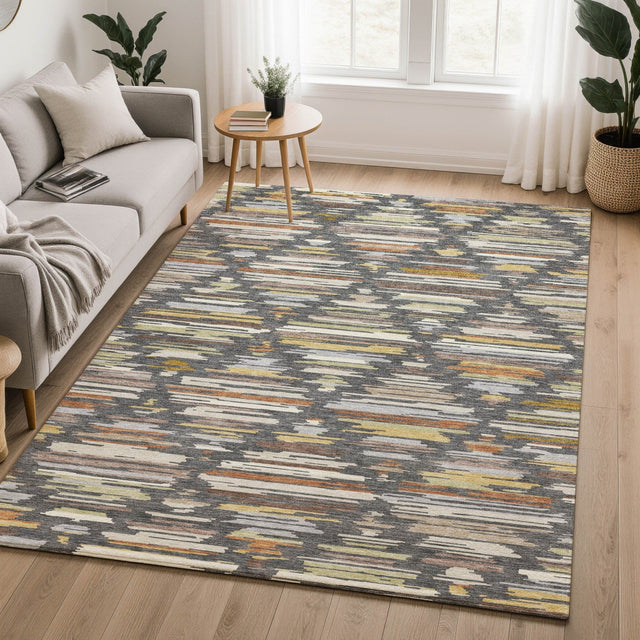 Dalyn Kenner KN2 Charcoal Rug shown in a room