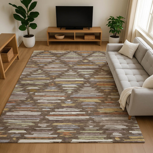 Dalyn Kenner KN2 Chocolate Rug shown in a room