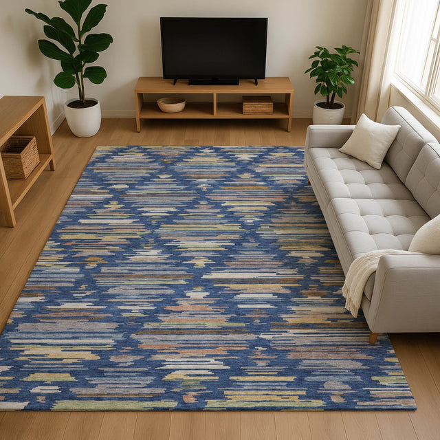 Dalyn Kenner KN2 Navy Rug shown in a room