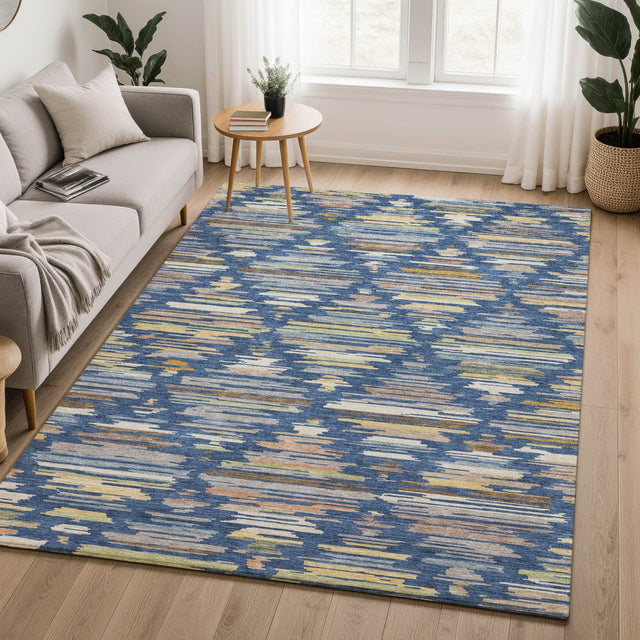 Dalyn Kenner KN2 Navy Rug shown in a room
