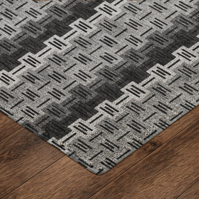 Dalyn Kenner KN3 Black Rug corner detail
