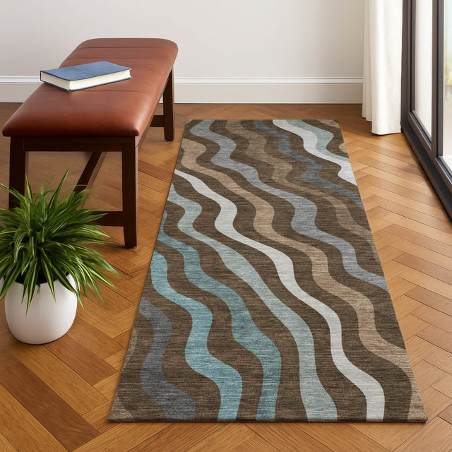 Dalyn Kenner KN4 Chocolate Rug shown in a room