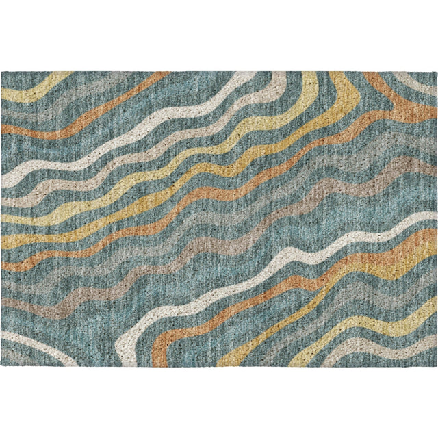 Dalyn Kenner KN4 Teal Rug rectangular rug