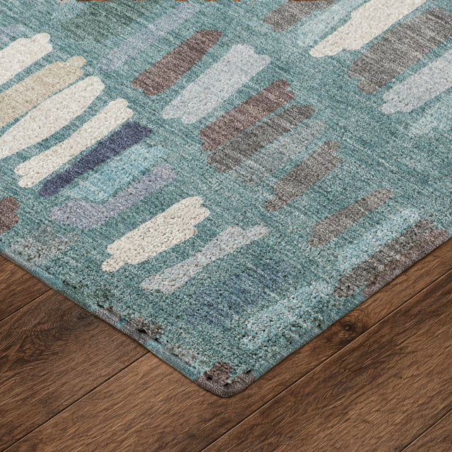 Dalyn Kenner KN5 Teal Rug corner detail
