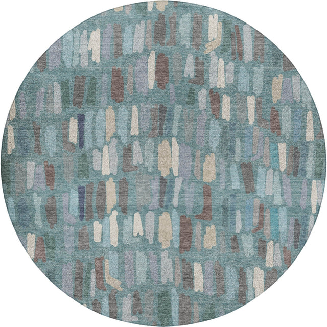 Dalyn Kenner KN5 Teal Rug round rug