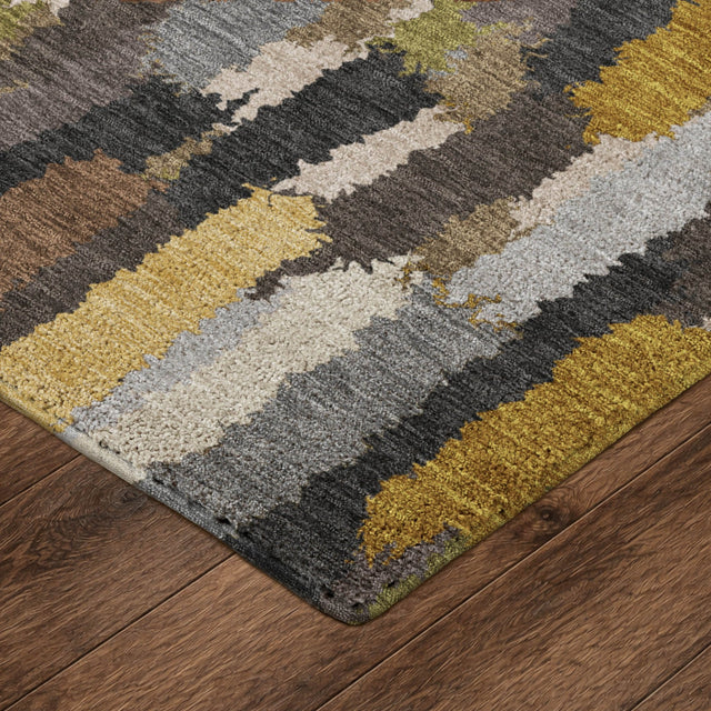 Dalyn Kenner KN6 Black Rug corner detail