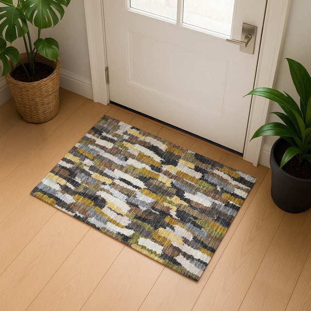 Dalyn Kenner KN6 Black Rug shown in a room