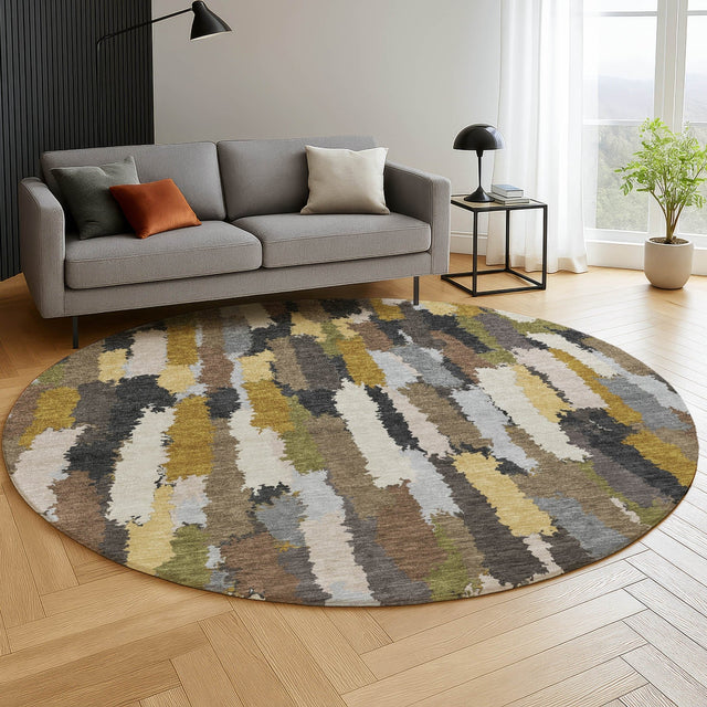 Dalyn Kenner KN6 Black Rug shown in a room