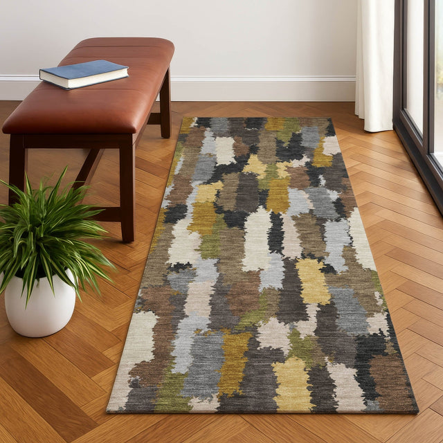 Dalyn Kenner KN6 Black Rug shown in a room