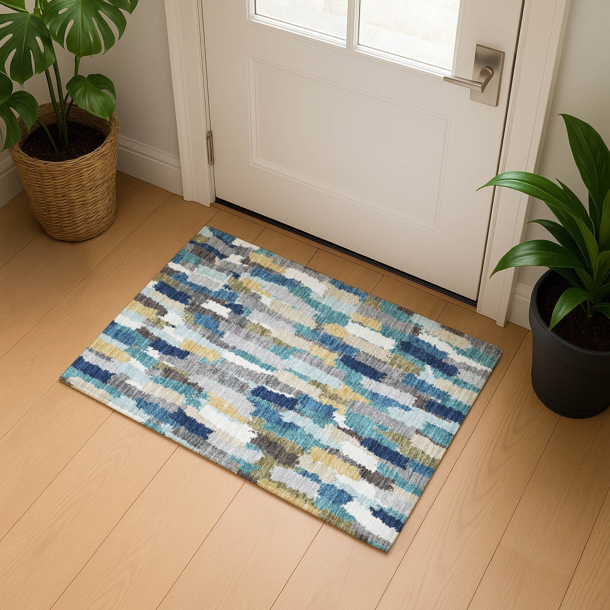 Dalyn Kenner KN6 Teal Rug shown in a room