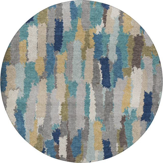 Dalyn Kenner KN6 Teal Rug round rug