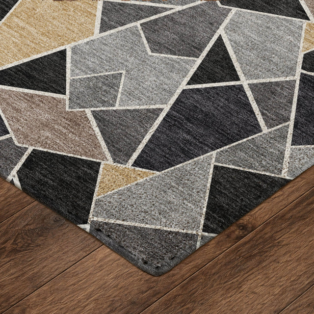 Dalyn Kenner KN8 Black Rug corner detail