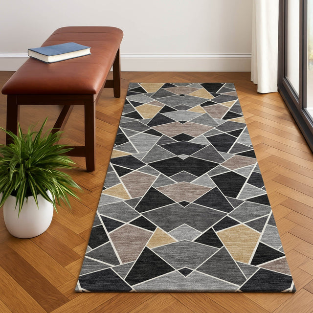 Dalyn Kenner KN8 Black Rug shown in a room