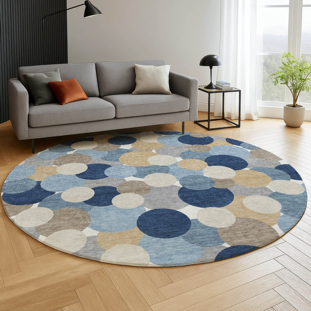 Dalyn Kenner KN9 Blue Rug shown in a room