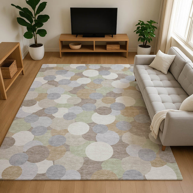 Dalyn Kenner KN9 Khaki Rug shown in a room