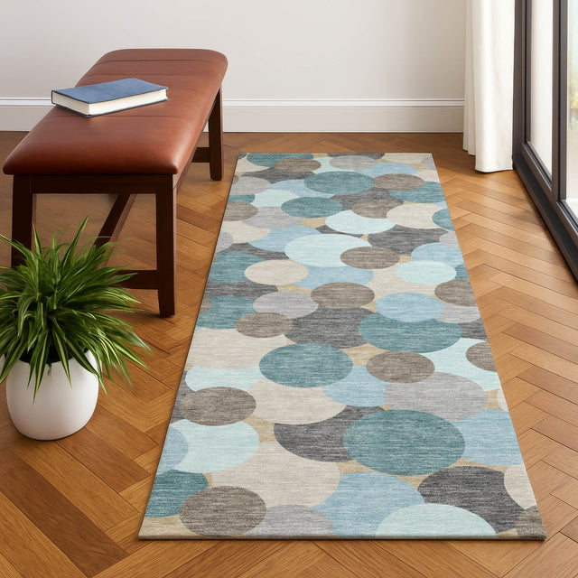 Dalyn Kenner KN9 Turquoise Rug shown in a room