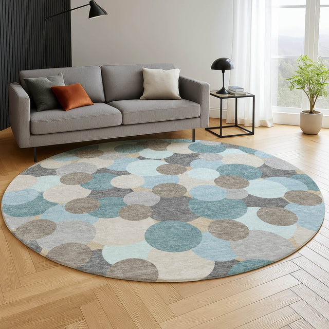 Dalyn Kenner KN9 Turquoise Rug shown in a room