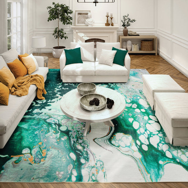 Dalyn Kikiamo KK10 Emerald City Rug shown in a room