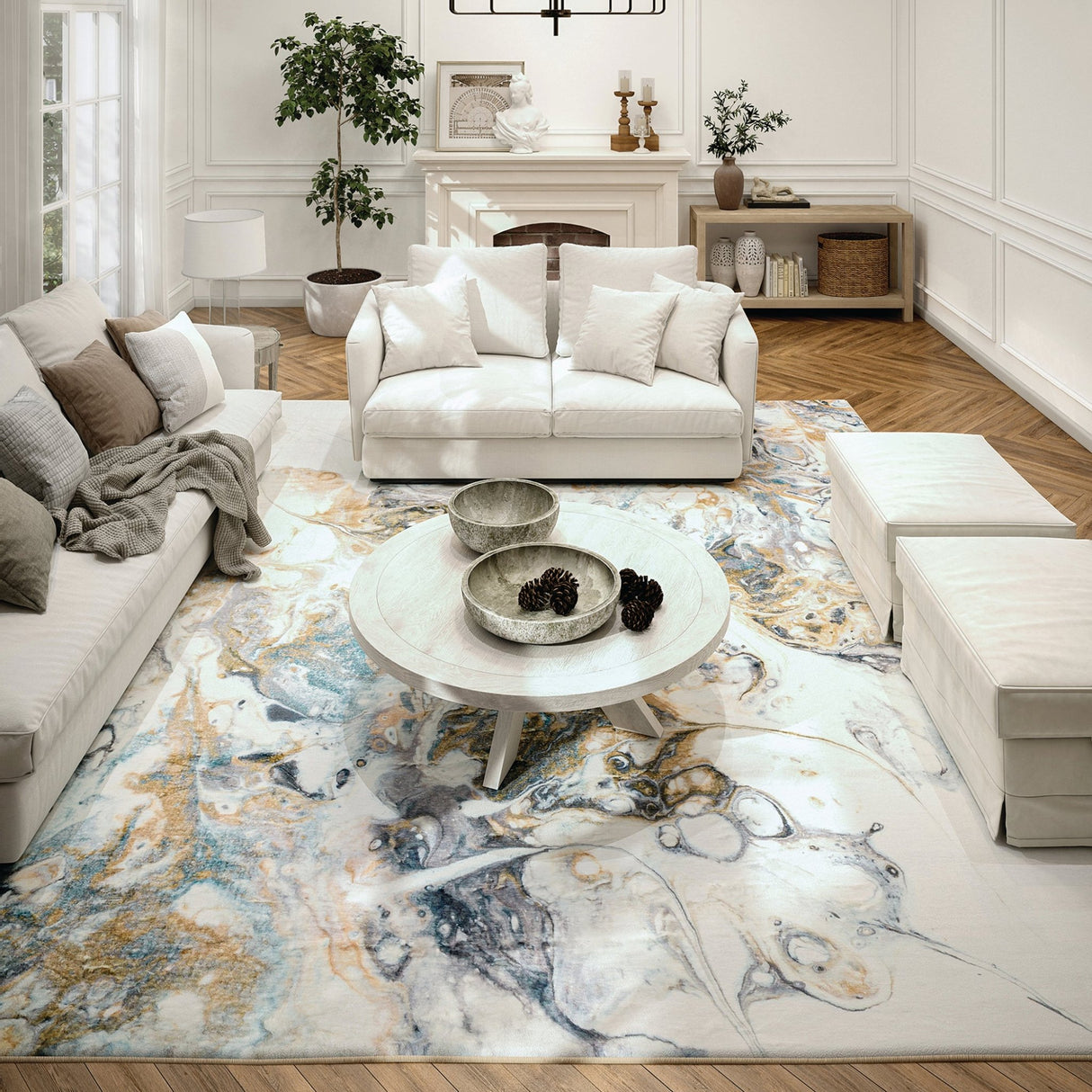 Dalyn Kikiamo KK11 Volcano Rug shown in a room